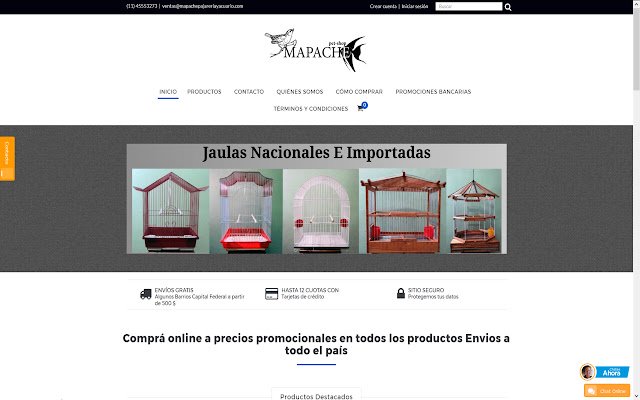 Mapache Argentina Venta Online da Chrome Web Store será executado com OffiDocs Chromium online