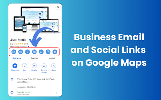 MapContact Email And Social Extractor for Google Maps  from Chrome web store to be run with OffiDocs Chromium online