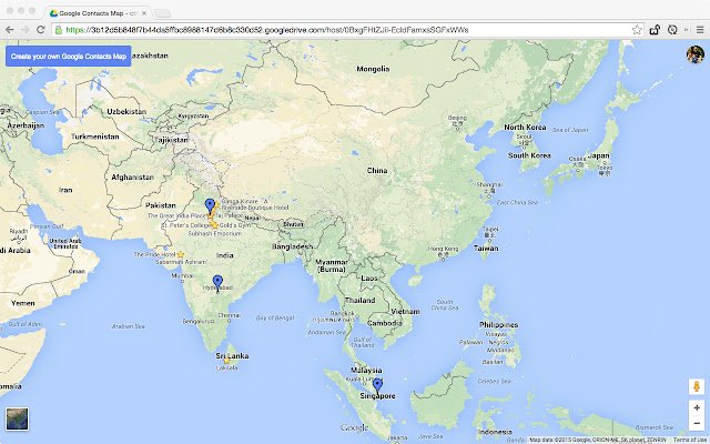 Map My Contacts vanuit de Chrome-webwinkel voor gebruik met OffiDocs Chromium online