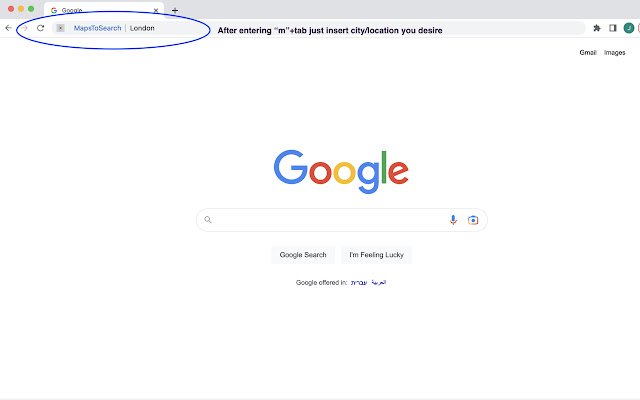 MapsToSearch  from Chrome web store to be run with OffiDocs Chromium online