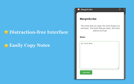 MarginScribe  from Chrome web store to be run with OffiDocs Chromium online