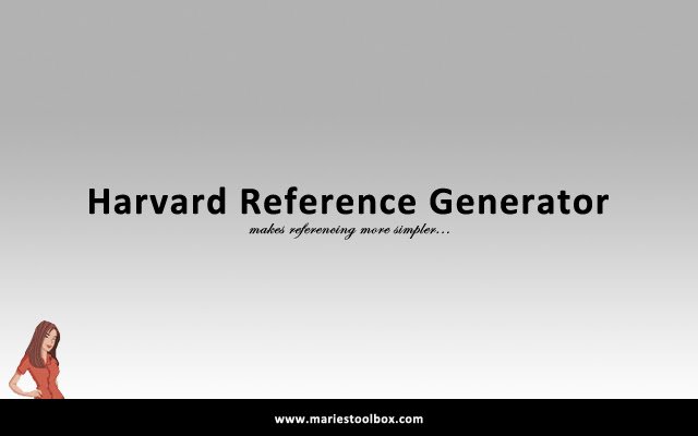 Maries Harvard Reference Generator از فروشگاه وب Chrome برای اجرا با OffiDocs Chromium به صورت آنلاین