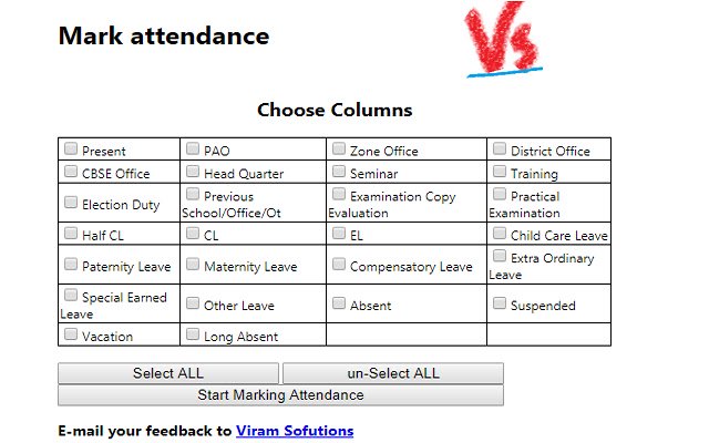 Chrome 网上商店中的 Mark Attendance 将与 OffiDocs Chromium 在线一起运行