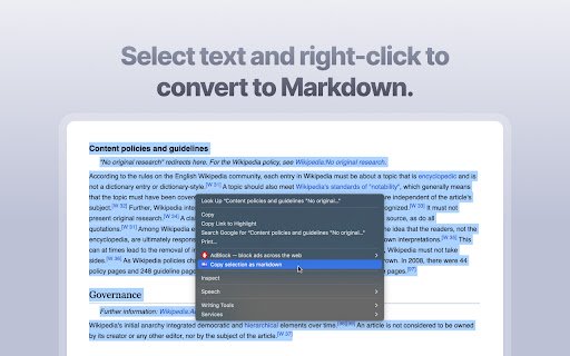 Markdown clipboard  from Chrome web store to be run with OffiDocs Chromium online