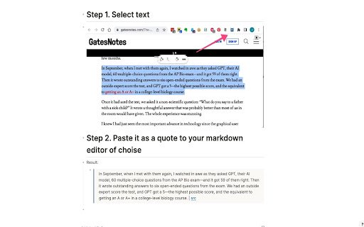 Markdown Copier  from Chrome web store to be run with OffiDocs Chromium online