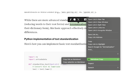 Markdown Copy  from Chrome web store to be run with OffiDocs Chromium online