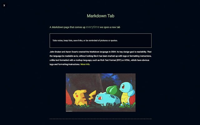 Markdown Tab  from Chrome web store to be run with OffiDocs Chromium online