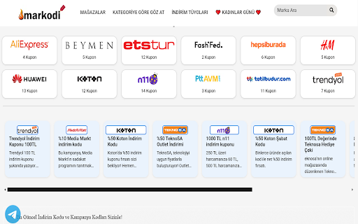 Chrome 网上商店中的 Markodi.com indirim kodları ve kuponlar 将与 OffiDocs Chromium 在线运行