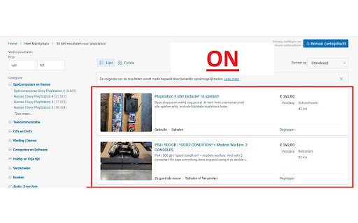 Marktplaats Spam Blocker  from Chrome web store to be run with OffiDocs Chromium online