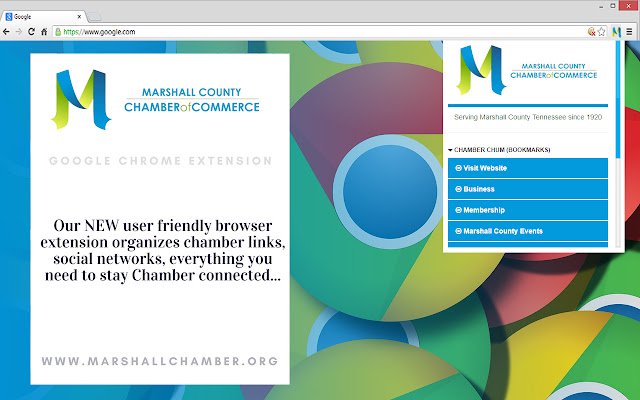 Câmara de Comércio do Condado de Marshall da loja on-line do Chrome será executada com OffiDocs Chromium online
