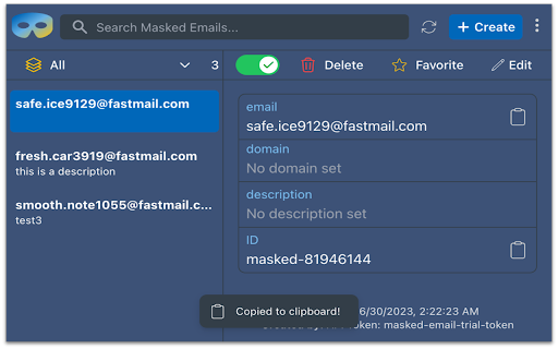Masked Email Manager  from Chrome web store to be run with OffiDocs Chromium online
