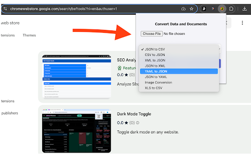 Master Converter  from Chrome web store to be run with OffiDocs Chromium online