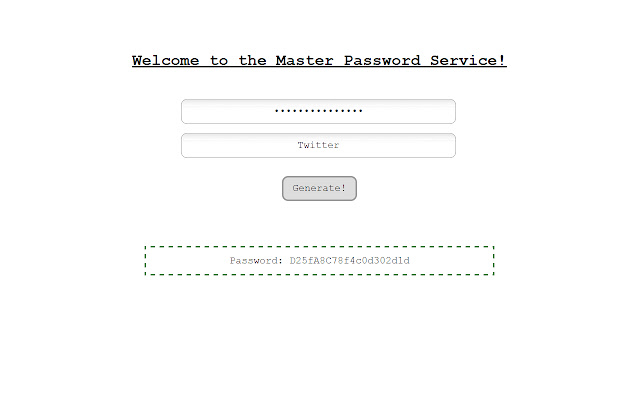 Master Password Service  from Chrome web store to be run with OffiDocs Chromium online