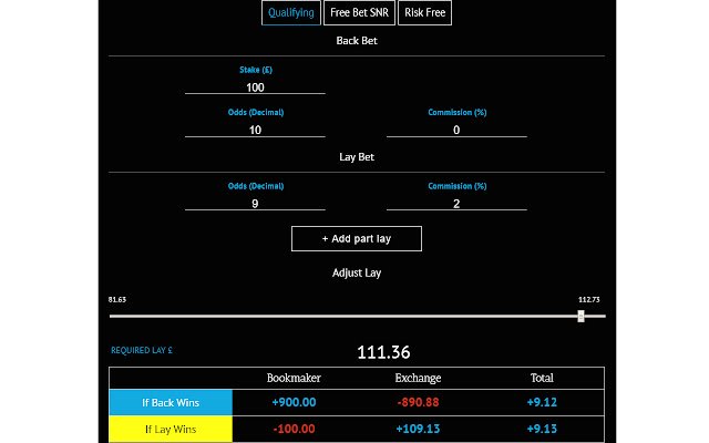 Matched Betting Calculator uit de Chrome-webwinkel, uit te voeren met OffiDocs Chromium online