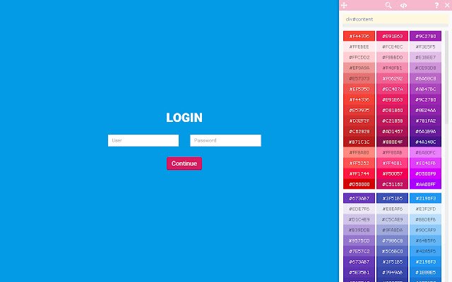 Material Design Palette dal negozio web di Chrome da eseguire con OffiDocs Chromium online