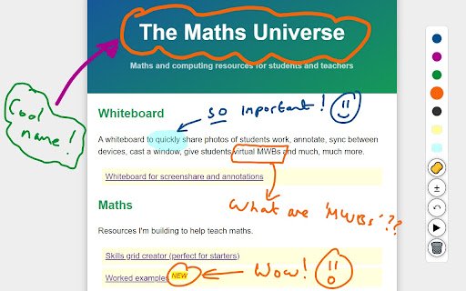 MathsUniverse.com Whiteboard  from Chrome web store to be run with OffiDocs Chromium online