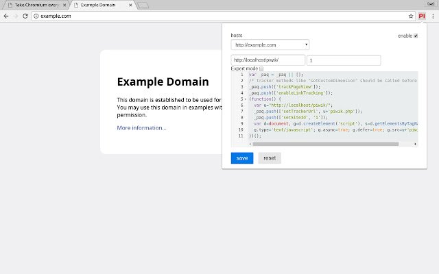 Matomo Browser Injector  from Chrome web store to be run with OffiDocs Chromium online