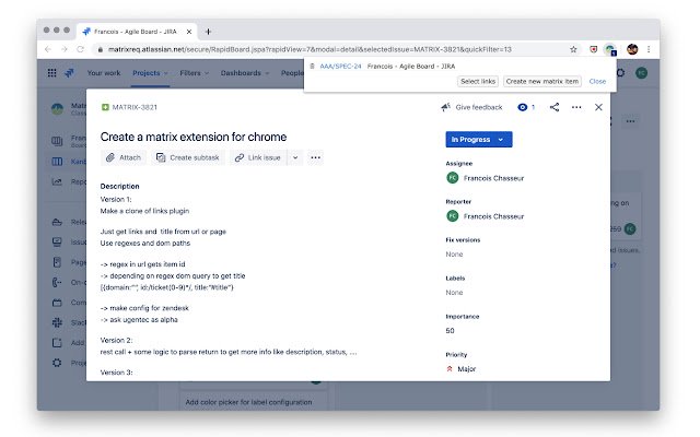 MatrixReq Extension de la boutique en ligne Chrome à exécuter avec OffiDocs Chromium en ligne