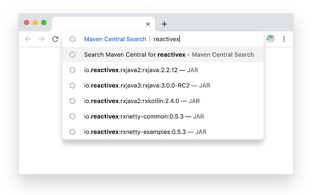 Maven Central Search depuis la boutique en ligne Chrome doit être exécuté avec OffiDocs Chromium en ligne