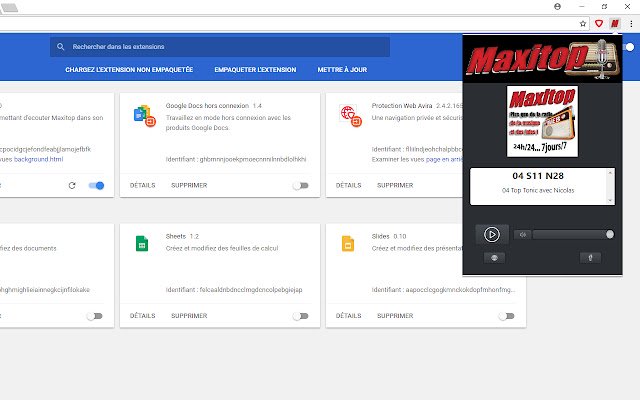 Maxitop uit de Chrome-webwinkel voor gebruik met OffiDocs Chromium online