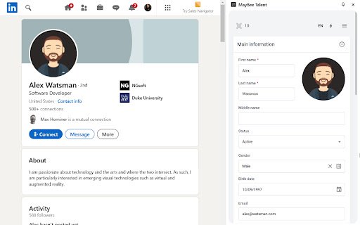 MayBee Talent  from Chrome web store to be run with OffiDocs Chromium online