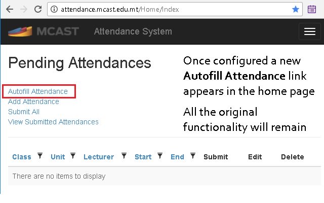 MCAST Attendance Helper  from Chrome web store to be run with OffiDocs Chromium online