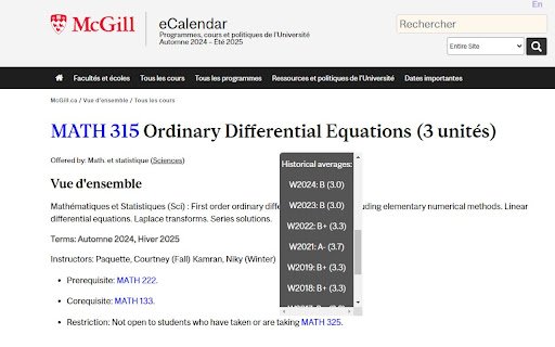 McGill Chrome Extension: Scheduling Simplified  from Chrome web store to be run with OffiDocs Chromium online