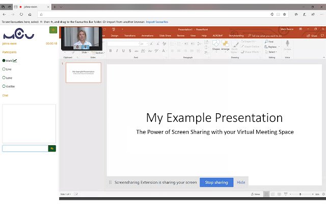 MCU.Center Screensharing Extension  from Chrome web store to be run with OffiDocs Chromium online