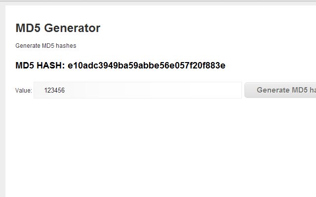 MD5 Generator ຈາກ Chrome web store ທີ່ຈະດໍາເນີນການກັບ OffiDocs Chromium ອອນໄລນ໌