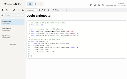 MD Notes  from Chrome web store to be run with OffiDocs Chromium online