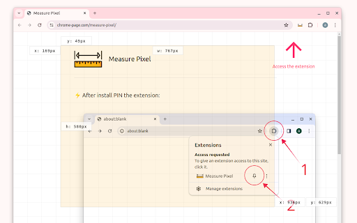 Measure Pixel  from Chrome web store to be run with OffiDocs Chromium online