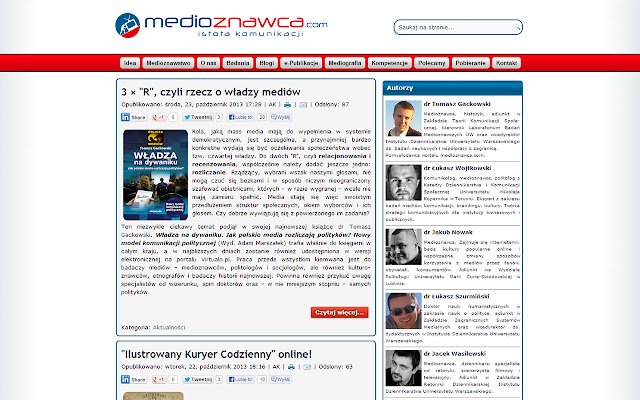 medioznawca.com van de Chrome-webwinkel wordt uitgevoerd met OffiDocs Chromium online