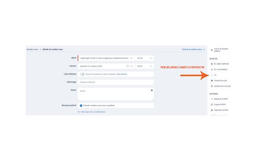 Meditrust: Expérience patient agenda  from Chrome web store to be run with OffiDocs Chromium online