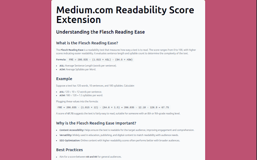 Medium.com Article Readability  from Chrome web store to be run with OffiDocs Chromium online