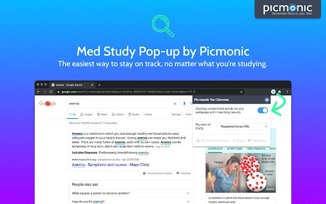 Med Study Pop up by Picmonic  from Chrome web store to be run with OffiDocs Chromium online