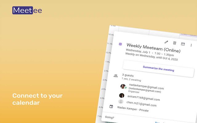 Chrome 网上商店的 Meetee 将与 OffiDocs Chromium 在线运行