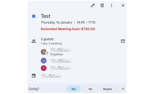 Meeting Cost Calculator  from Chrome web store to be run with OffiDocs Chromium online