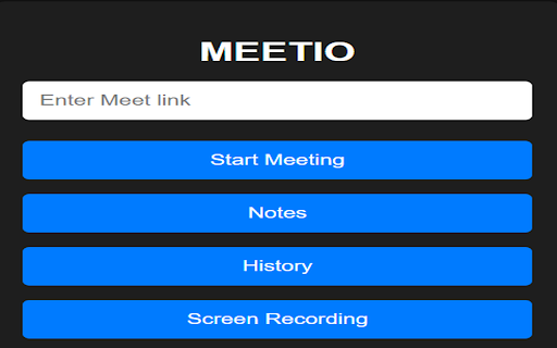 Meetio  from Chrome web store to be run with OffiDocs Chromium online