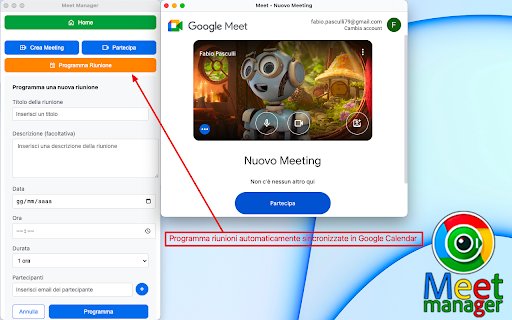Meet Manager  from Chrome web store to be run with OffiDocs Chromium online