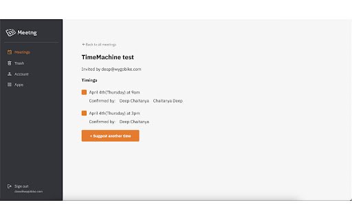 Meetng Event scheduler for your calendar  from Chrome web store to be run with OffiDocs Chromium online