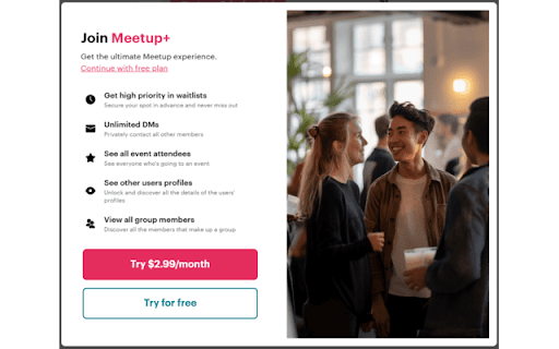 Meetup.com Anti Blur  from Chrome web store to be run with OffiDocs Chromium online