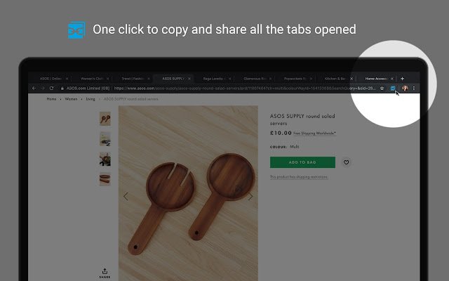 Chrome ウェブストアからの Mega Copy Tabs を OffiDocs Chromium オンラインで実行