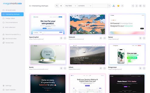 Megamarks  from Chrome web store to be run with OffiDocs Chromium online