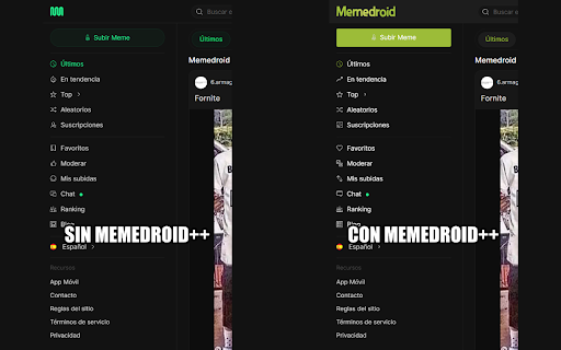 Memedroid++  from Chrome web store to be run with OffiDocs Chromium online
