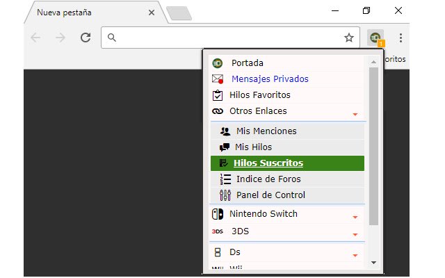 Menú para foro ElOtroLado.net  from Chrome web store to be run with OffiDocs Chromium online