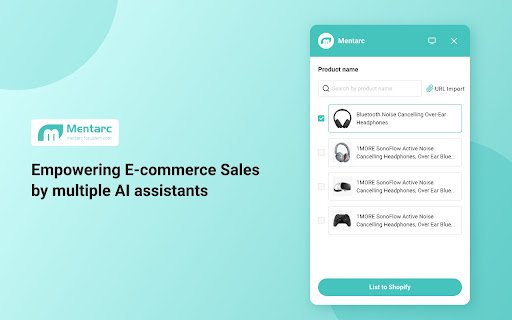 Mentarc, E commerce AI assistant  from Chrome web store to be run with OffiDocs Chromium online