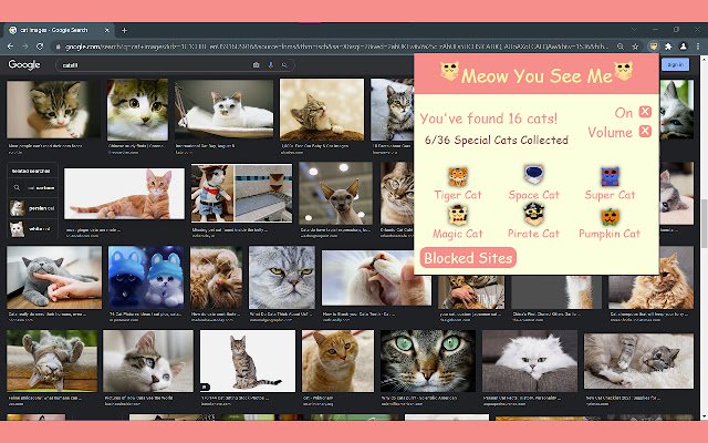 来自 Chrome 网上商店的 Meow You See Me 将与 OffiDocs Chromium 在线一起运行