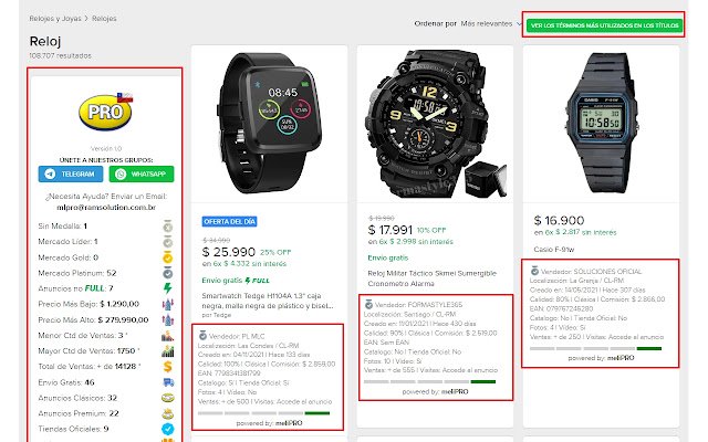 Mercado Libre PRO Chile  from Chrome web store to be run with OffiDocs Chromium online