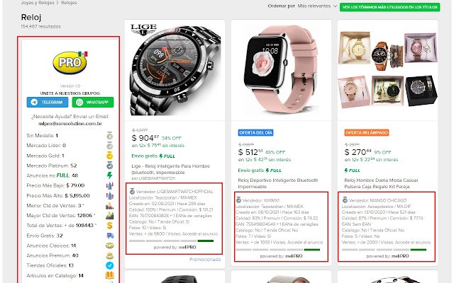Mercado Libre PRO México  from Chrome web store to be run with OffiDocs Chromium online