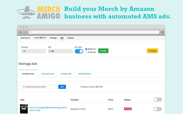 Merch Ad Automator  from Chrome web store to be run with OffiDocs Chromium online